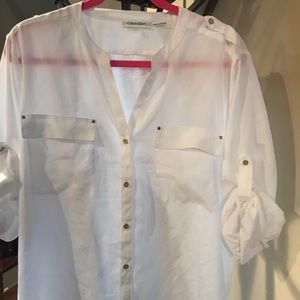 Sheer White Calvin Klein Shirt